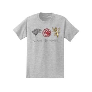NEW GOT Game of Thrones Gray Men's Cotton T-Shirt Large L Large NIB